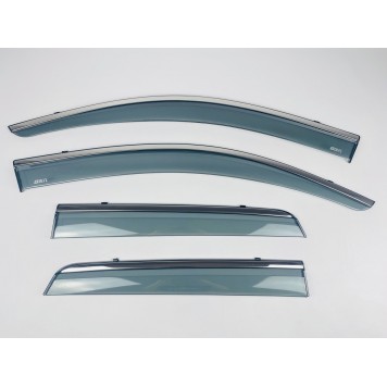 Дефлектори вікон Mitsubishi ASX 2010-2017 з нерж. хром полоскою-1